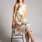 Plisse Pleated Floral Short Dress