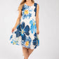 Plisse Pleated Floral Short Dress
