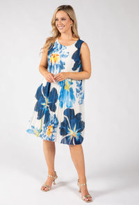 Plisse Pleated Floral Short Dress