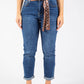 Scarf Belt Mom Jeans