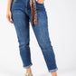 Scarf Belt Mom Jeans