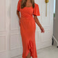 Darcie Angel Sleeve Frill Midi Dress