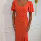 Darcie Angel Sleeve Frill Midi Dress