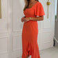 Darcie Angel Sleeve Frill Midi Dress