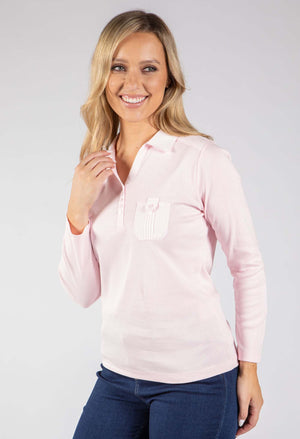 3/4 Sleeve Polo Top