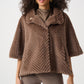 Short Chevron Faux Fur Cape
