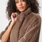 Short Chevron Faux Fur Cape
