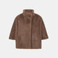 Short Chevron Faux Fur Cape