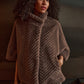 Short Chevron Faux Fur Cape