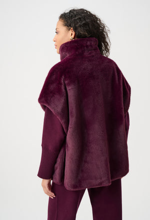 Faux Fur Funnel-neck Boxy Vest