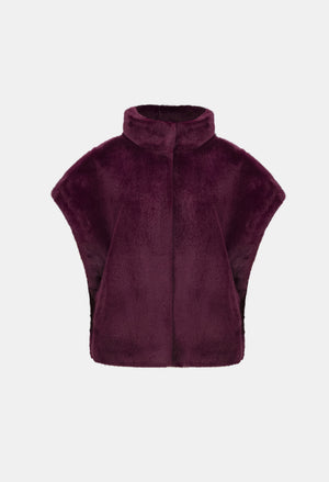 Faux Fur Funnel-neck Boxy Vest