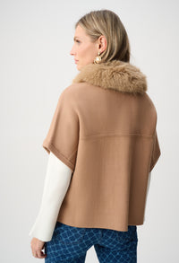 Short Cape With Fur Collar