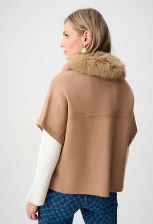 Short Cape With Fur Collar