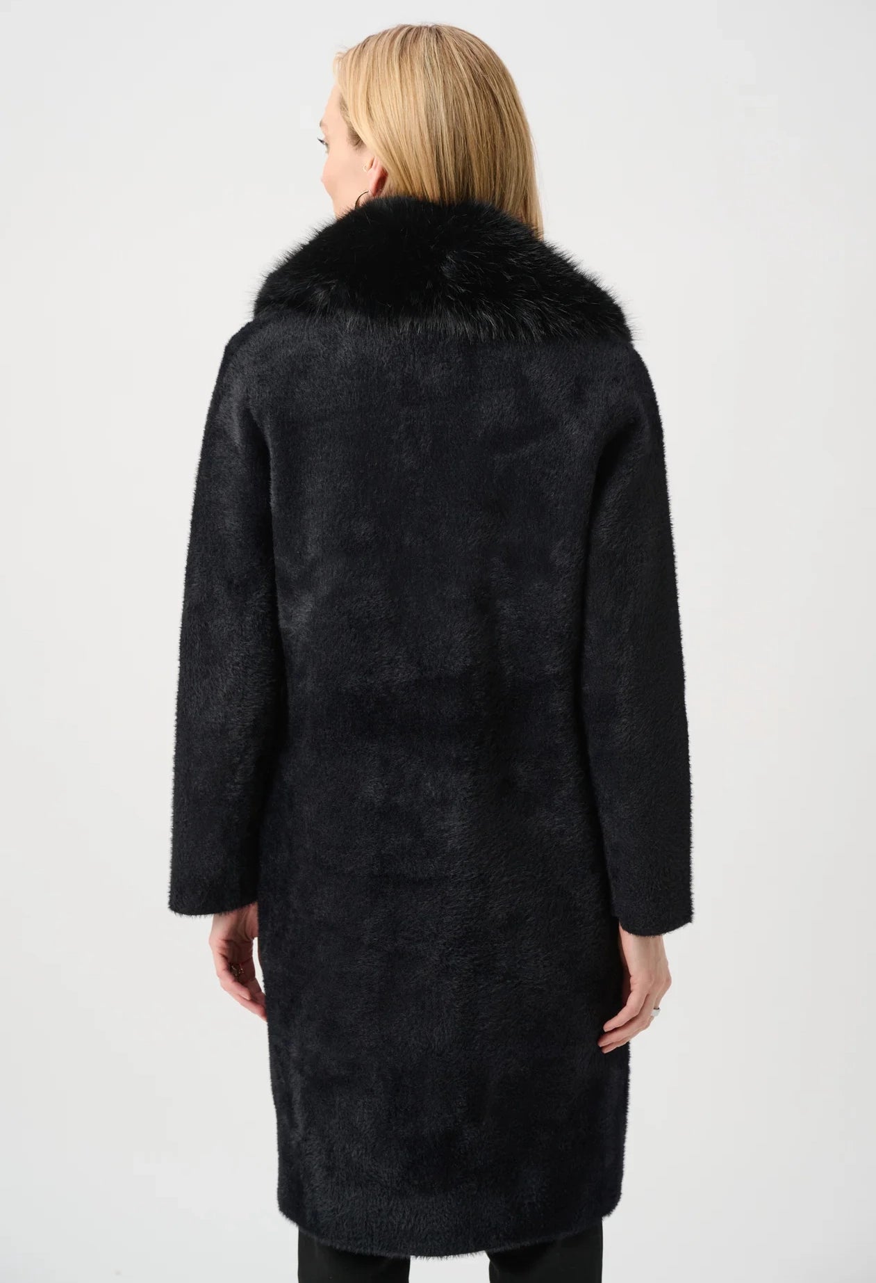 Open-front Fur Collar Coat