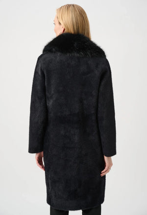 Open-front Fur Collar Coat