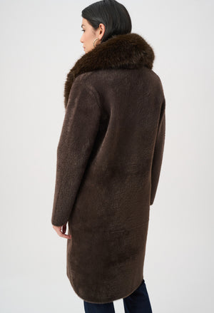 Open-front Fur Collar Coat