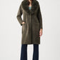 Open-front Fur Collar Coat
