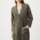 Open-front Fur Collar Coat