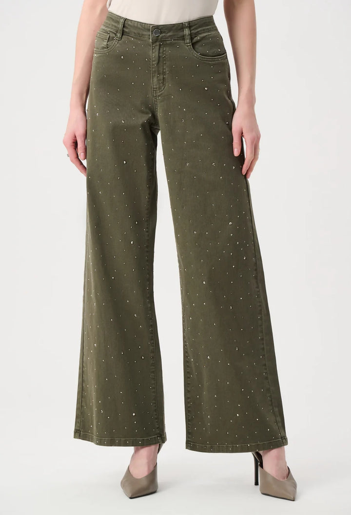 Featherweave Denim Wide Leg Jeans