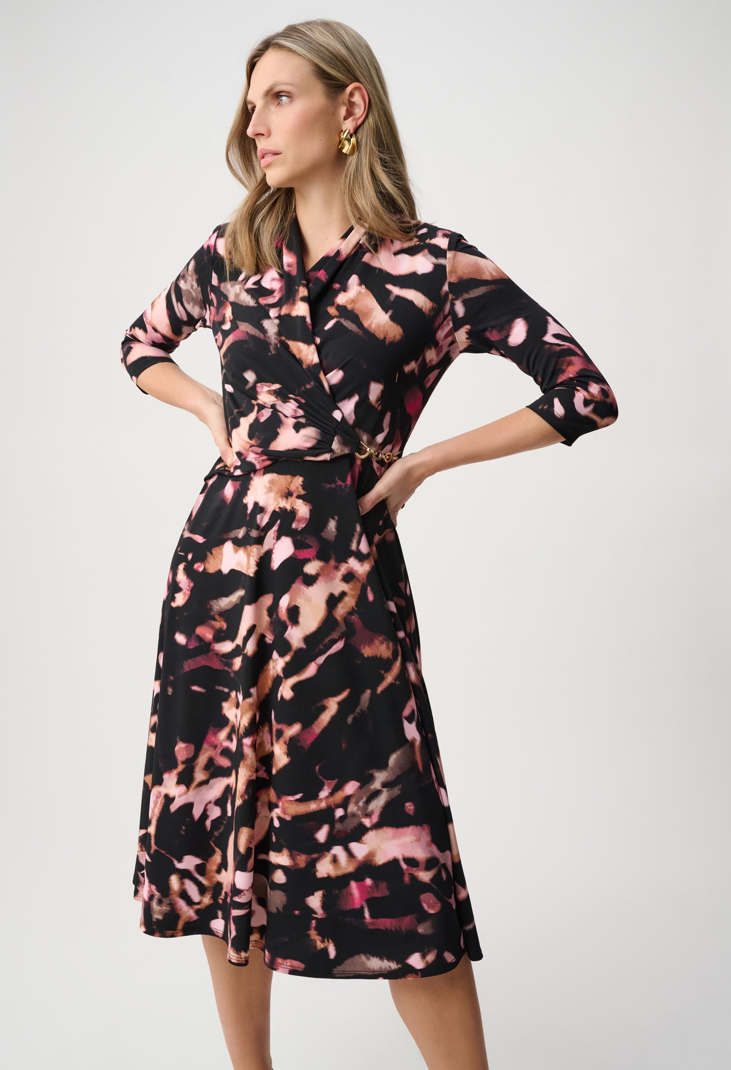 Knee-length Wrap Dress