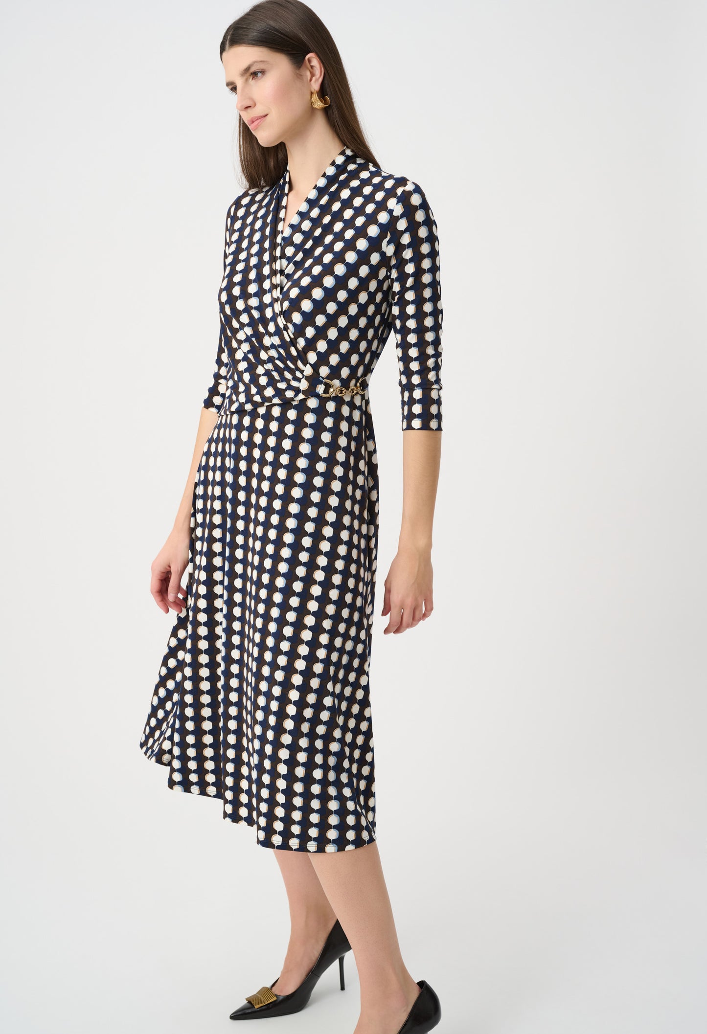 Knee-length Wrap Dress