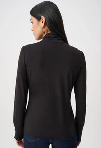 Jersey Fitted Mock-Neck Top