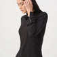 Jersey Fitted Mock-Neck Top