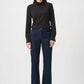 Jersey Fitted Mock-Neck Top