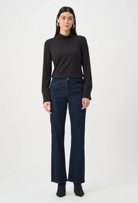 Jersey Fitted Mock-Neck Top