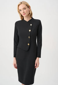 Scuba Crepe Mock-Neck Sheath Dress