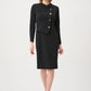 Scuba Crepe Mock-Neck Sheath Dress