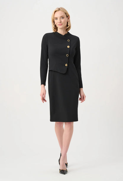 Scuba Crepe Mock-Neck Sheath Dress