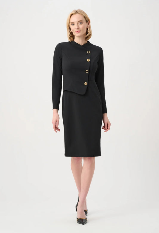 Scuba Crepe Mock-Neck Sheath Dress