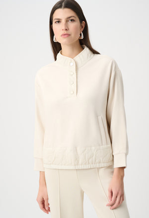 Scuba Jersey Funnel-neck Top