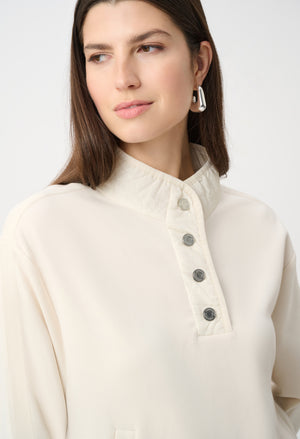 Scuba Jersey Funnel-neck Top