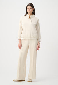 Scuba Jersey Funnel-neck Top