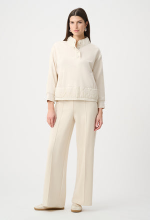 Scuba Jersey Funnel-neck Top
