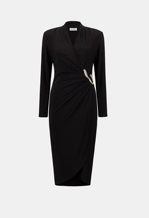 Knee-length Wrap Dress