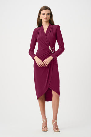 Knee-length Wrap Dress