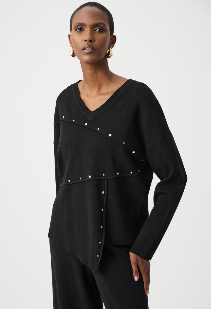Embellished V-neck Pullover