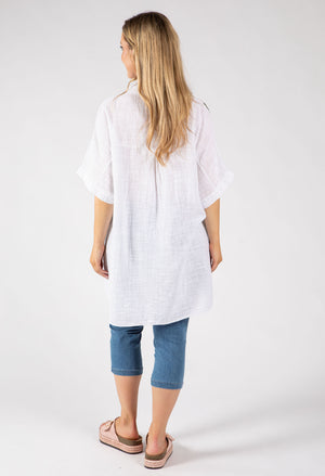 Floral Linen Look Blouse