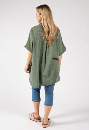 Floral Linen Look Blouse