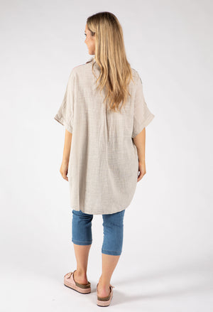 Floral Linen Look Blouse