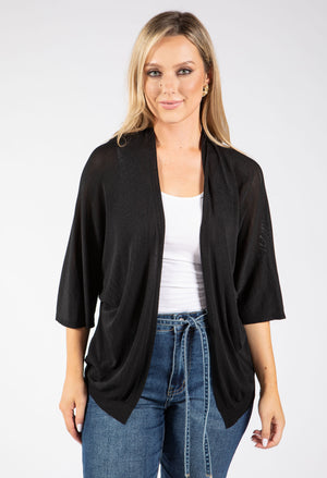 Fine Knit Open Cardigan
