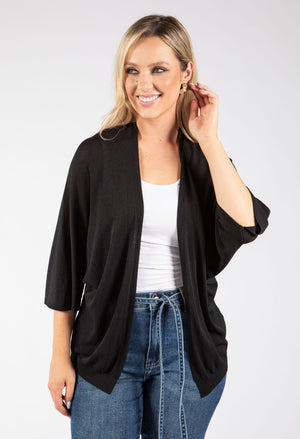 Fine Knit Open Cardigan