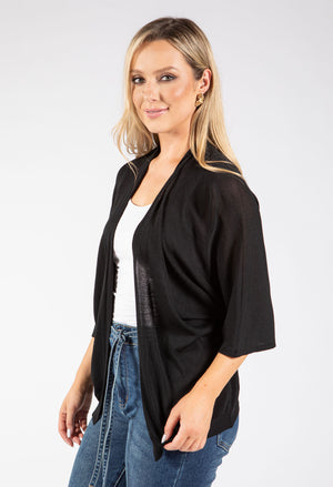 Fine Knit Open Cardigan