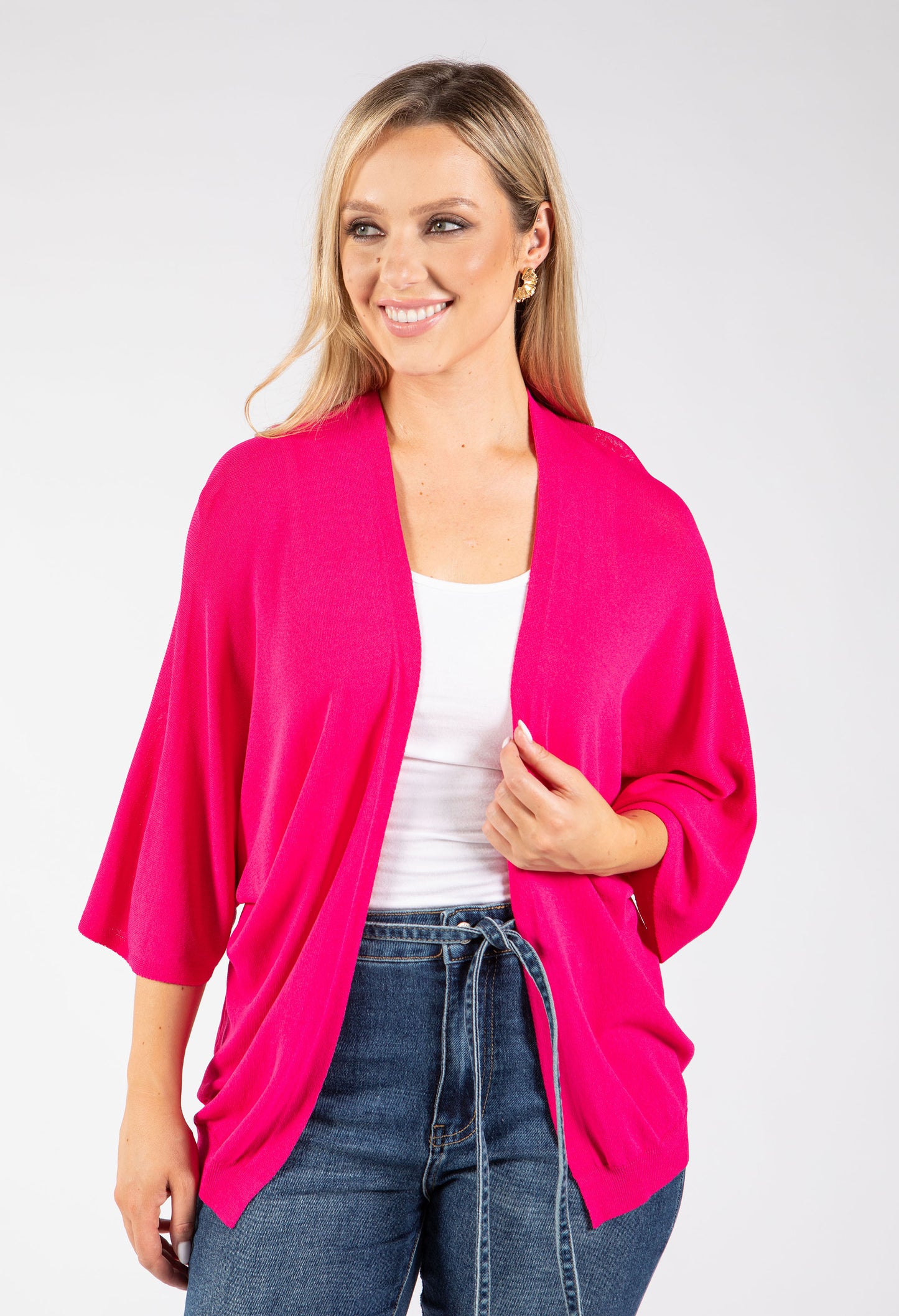 Fine Knit Open Cardigan