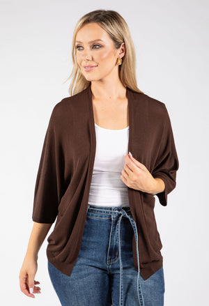 Fine Knit Open Cardigan