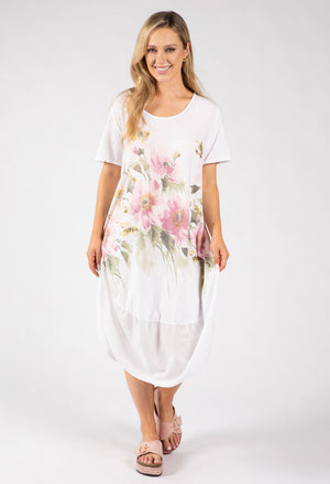 Balloon Hem Floral Dress