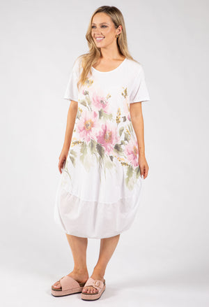 Balloon Hem Floral Dress